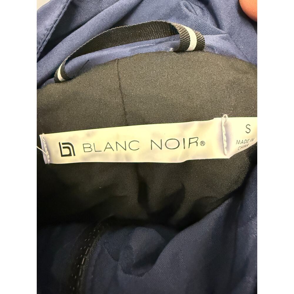 Blanc Noir Women Blue Camo Hooded Anorak Coat Jacket coat hooded SZ Small - Picture 3 of 6